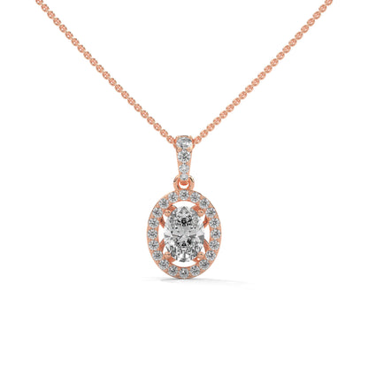 Classic Oval Diamond Pendant