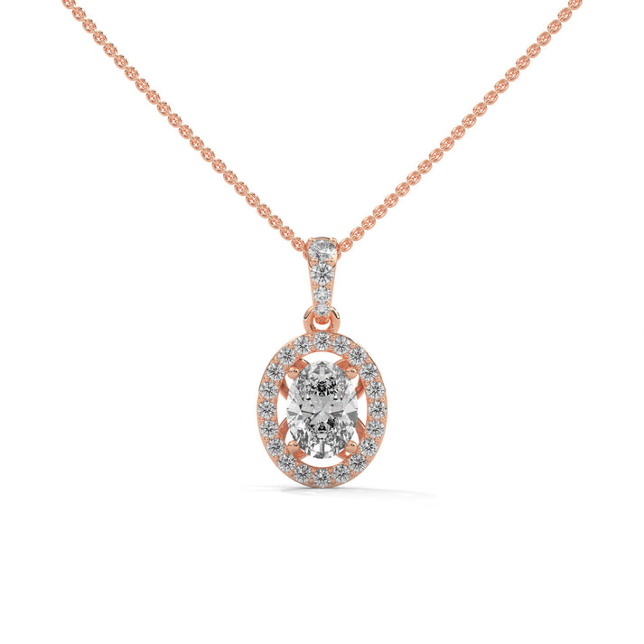 lab grown diamond | moissanite Jewellery Classic Oval Lab Grown Diamond OR Moissanite Pendant Rose Gold 18K by Rabbito Jewels