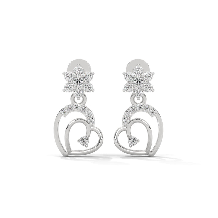 lab grown diamond | moissanite Jewellery Mazikeen Drop Heart Lab Grown Diamond OR Moissanite Earrings White Gold 14K by Rabbito Jewels