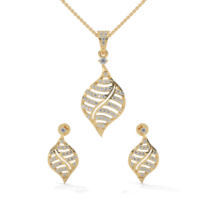 lab grown diamond | moissanite Jewellery Senco Leaf Lab Grown Diamond OR Moissanite Pendant Yellow Gold 18K by Rabbito Jewels