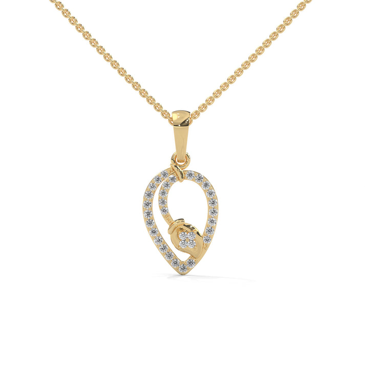 lab grown diamond | moissanite Jewellery Toned Lab Grown Diamond OR Moissanite Pendant Yellow Gold 14K by Rabbito Jewels