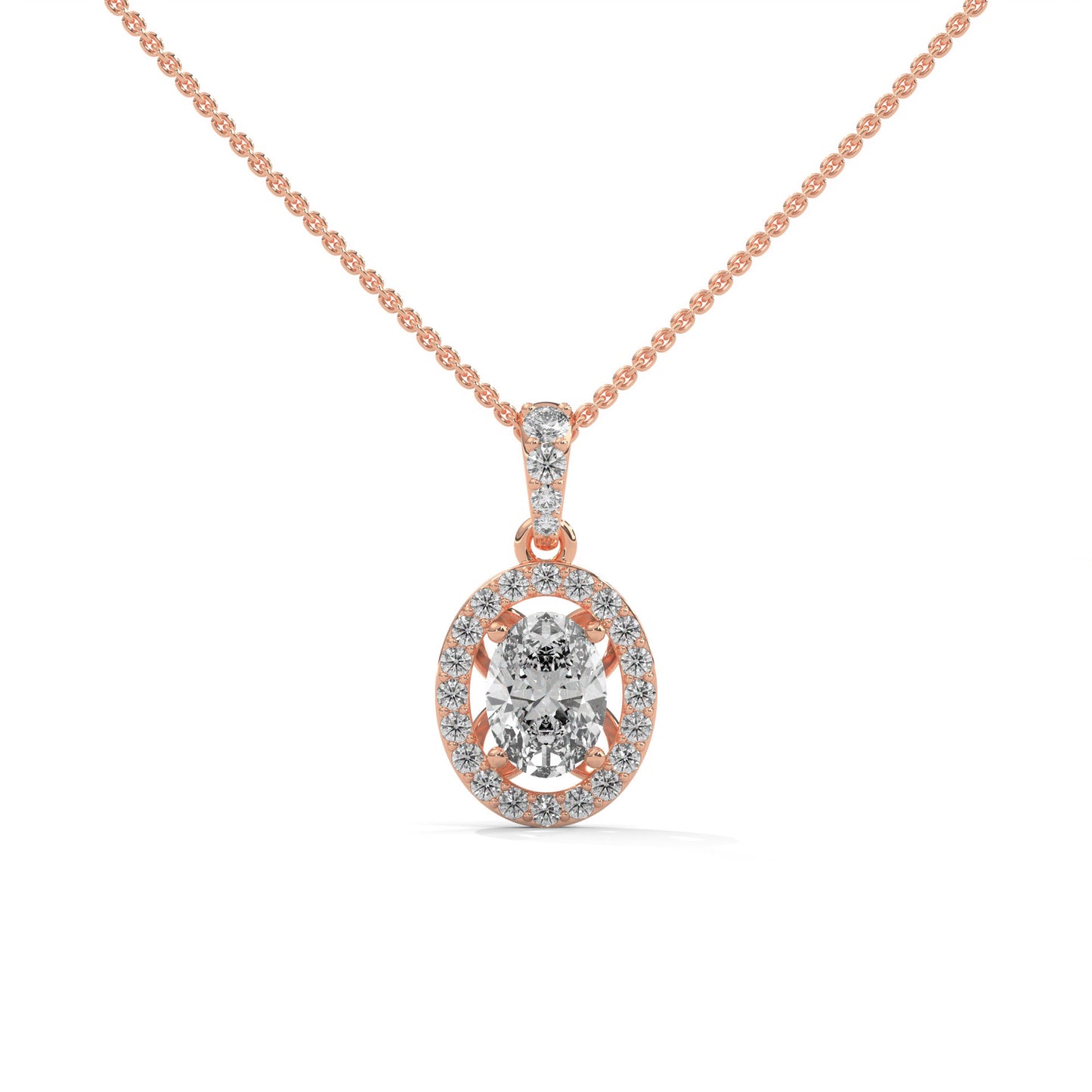 Classic Oval Diamond Pendant