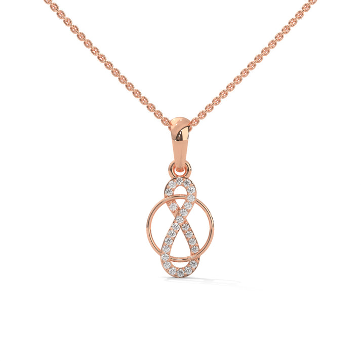lab grown diamond | moissanite Jewellery Loop of Infinity Lab Grown Diamond OR Moissanite Pendant Rose Gold 14K by Rabbito Jewels