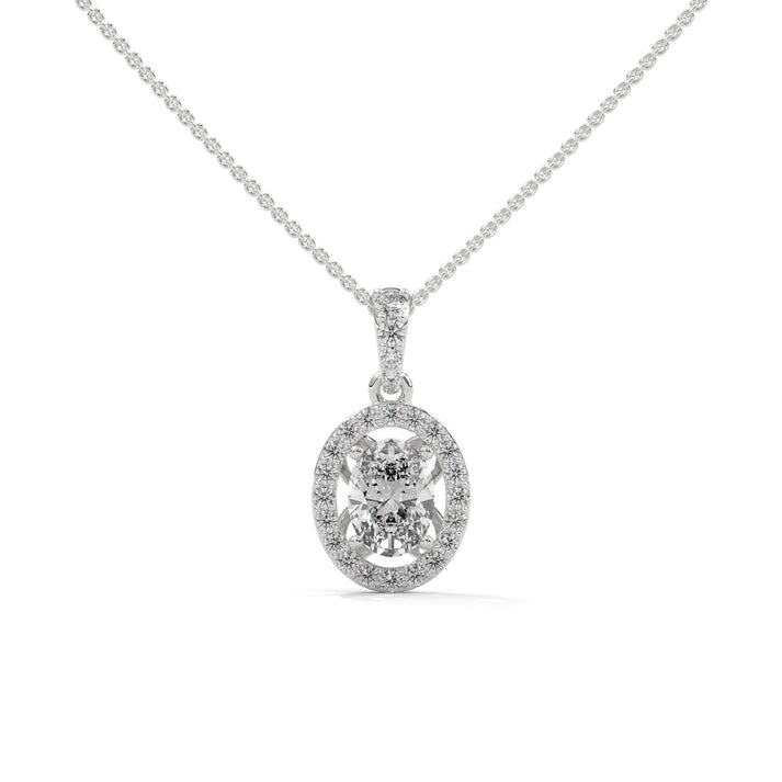 lab grown diamond | moissanite Jewellery Classic Oval Lab Grown Diamond OR Moissanite Pendant Silver by Rabbito Jewels