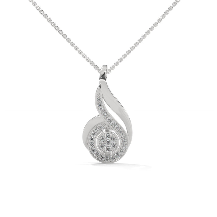 lab grown diamond | moissanite Jewellery Swirl Lab Grown Diamond OR Moissanite Pendant White Gold 14K by Rabbito Jewels