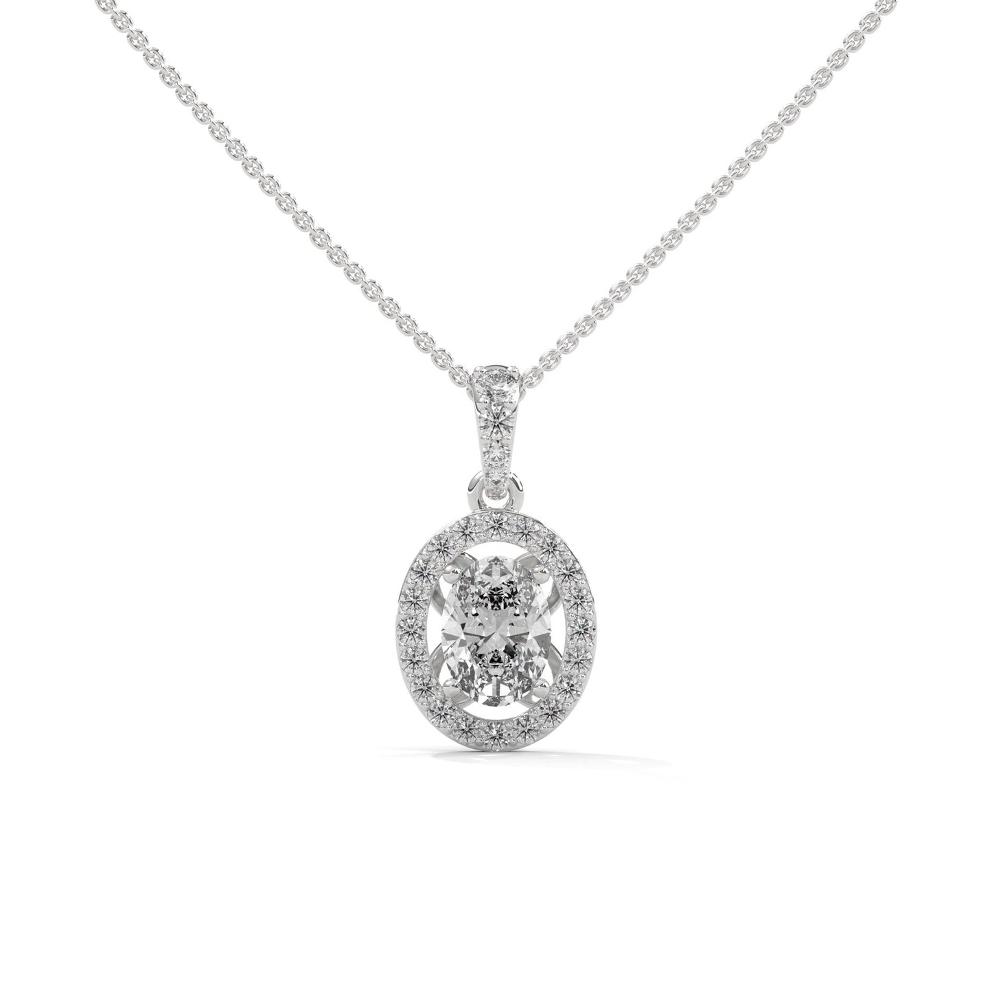 Classic Oval Diamond Pendant