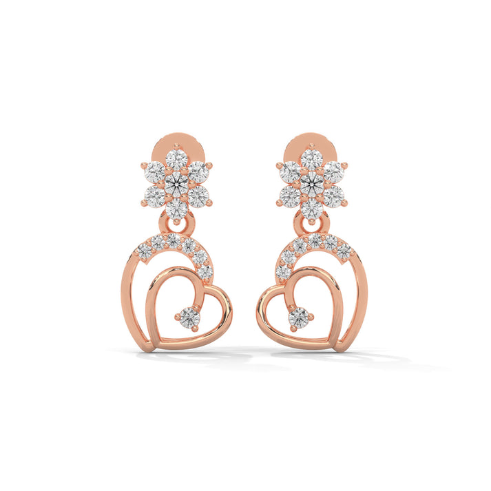 lab grown diamond | moissanite Jewellery Mazikeen Drop Heart Lab Grown Diamond OR Moissanite Earrings Rose Gold 18K by Rabbito Jewels