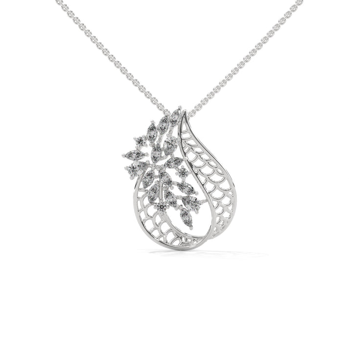 lab grown diamond | moissanite Jewellery Blooming Bouquet Lab Grown Diamond OR Moissanite Pendant White Gold 14K by Rabbito Jewels