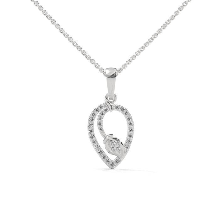 lab grown diamond | moissanite Jewellery Toned Lab Grown Diamond OR Moissanite Pendant White Gold 14K by Rabbito Jewels
