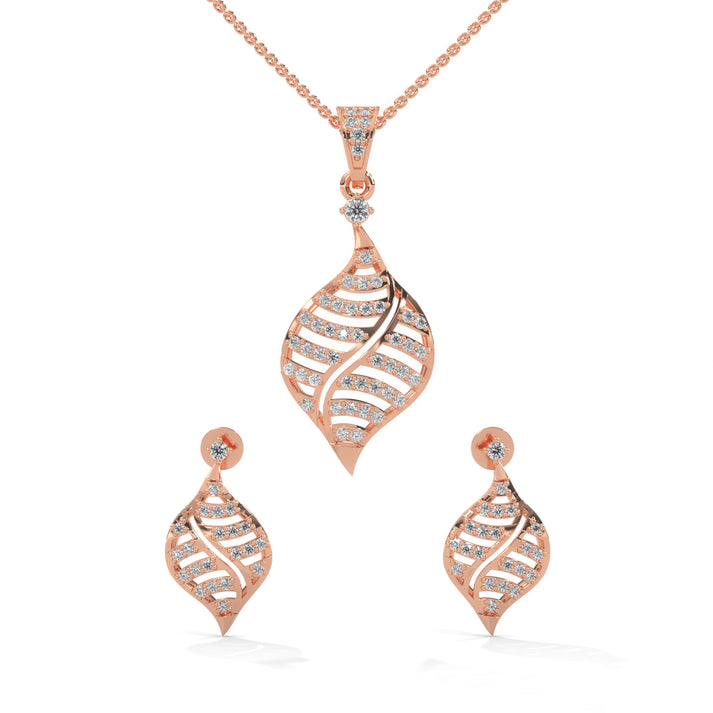 lab grown diamond | moissanite Jewellery Senco Leaf Lab Grown Diamond OR Moissanite Pendant Rose Gold 14K by Rabbito Jewels