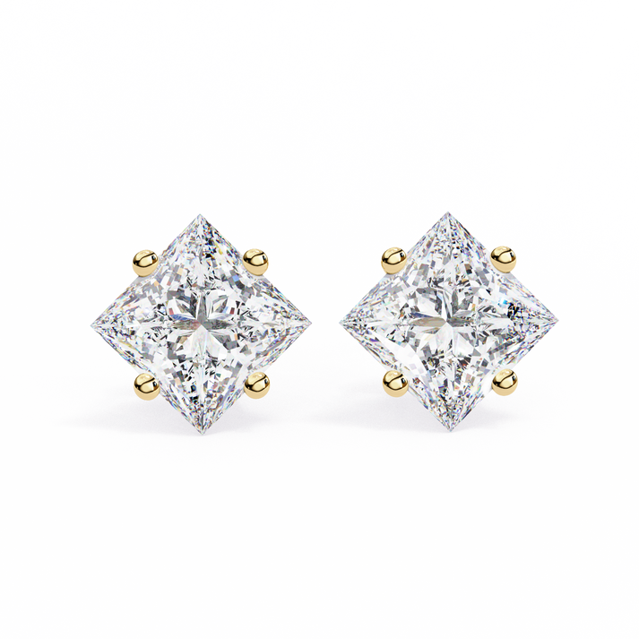 lab grown diamond | moissanite Jewellery Eternal Grace Lab Grown OR Moissanite Stud Earrings Yellow Gold 18K by Rabbito Jewels