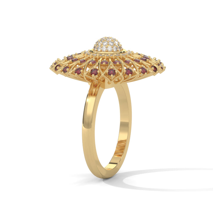 lab grown diamond | moissanite Jewellery Sunflower Daisy Lab Grown Diamond OR Moissanite Ring by Rabbito Jewels