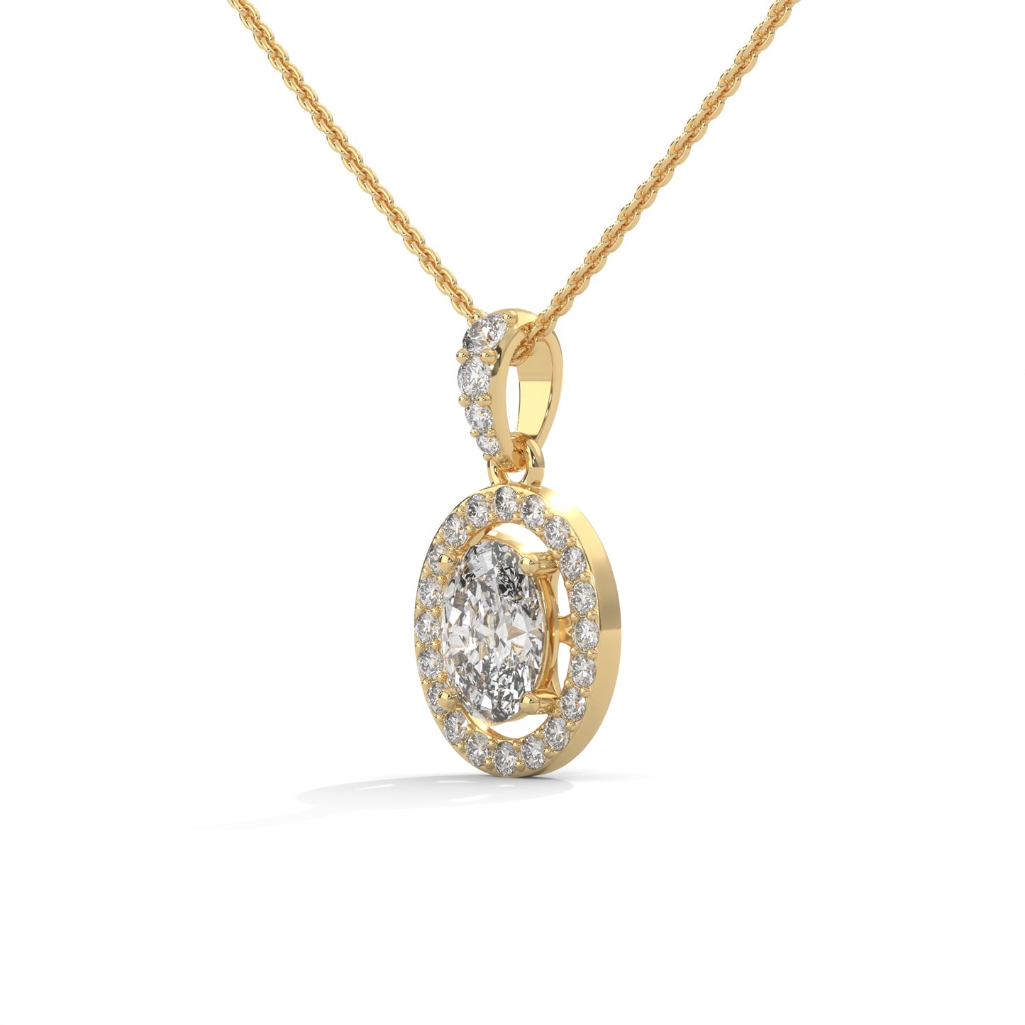 Classic Oval Diamond Pendant