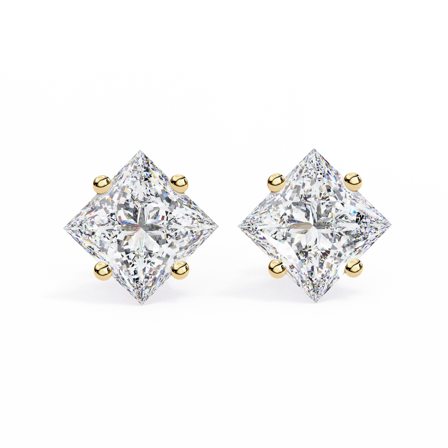 lab grown diamond | moissanite Jewellery Eternal Grace Lab Grown OR Moissanite Stud Earrings Yellow Gold 14K by Rabbito Jewels