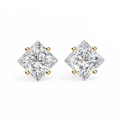 lab grown diamond | moissanite Jewellery Eternal Grace Lab Grown OR Moissanite Stud Earrings Yellow Gold 14K by Rabbito Jewels