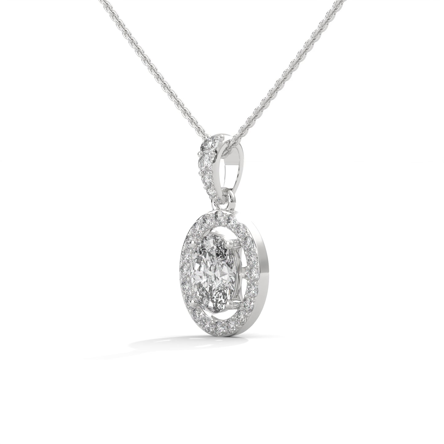 Classic Oval Diamond Pendant