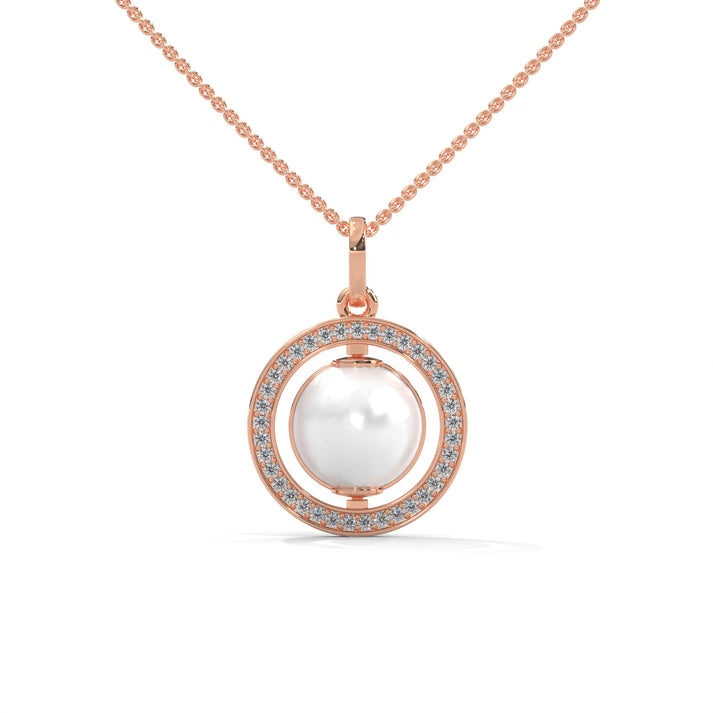 lab grown diamond | moissanite Jewellery Moon Toned Lab Grown Diamond OR Moissanite Pendant Rose Gold 14K by Rabbito Jewels
