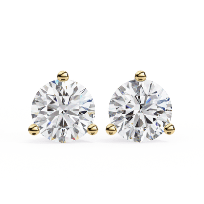lab grown diamond | moissanite Jewellery Royal Whisper Lab Grown Diamond OR Moissanite Stud Earrings Yellow Gold 14K by Rabbito Jewels