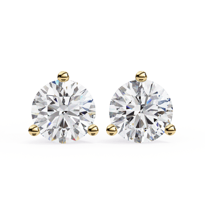 lab grown diamond | moissanite Jewellery Royal Whisper Lab Grown Diamond OR Moissanite Stud Earrings Yellow Gold 18K by Rabbito Jewels