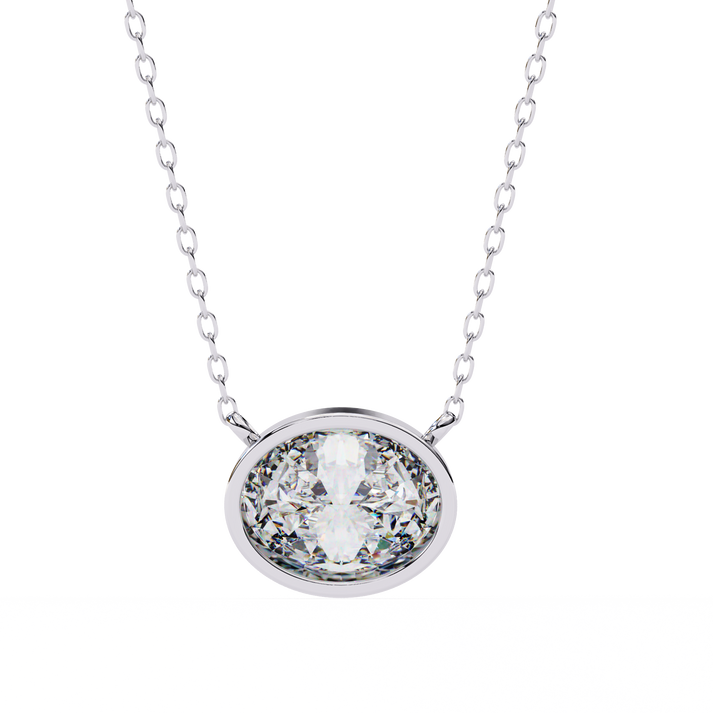 lab grown diamond | moissanite Jewellery Gloria 0.76CT Oval Lab Grown Diamond OR Moissanite Pendant Silver by Rabbito Jewels