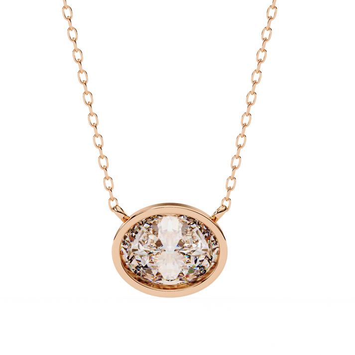 lab grown diamond | moissanite Jewellery Gloria 0.76CT Oval Lab Grown Diamond OR Moissanite Pendant Rose Gold 18K by Rabbito Jewels