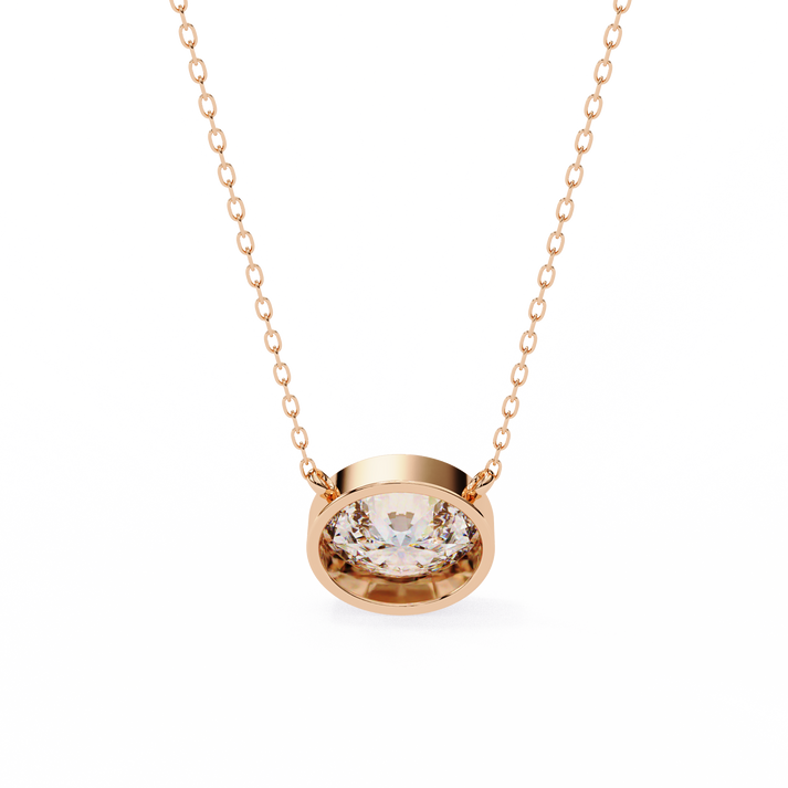 lab grown diamond | moissanite Jewellery Gloria 0.76CT Oval Lab Grown Diamond OR Moissanite Pendant by Rabbito Jewels