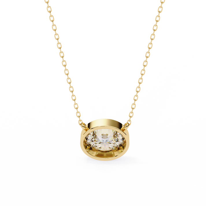lab grown diamond | moissanite Jewellery Gloria 0.76CT Oval Lab Grown Diamond OR Moissanite Pendant by Rabbito Jewels