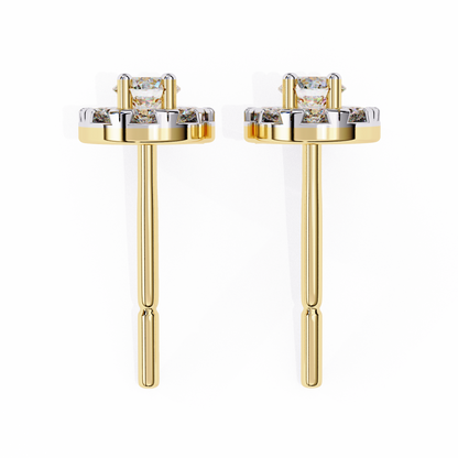 lab grown diamond | moissanite Jewellery Enchanted Forest Lab Grown OR Moissanite Halo Earrings by Rabbito Jewels