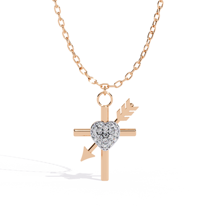 lab grown diamond | moissanite Jewellery Cupid Arrow Lab Grown Diamond OR Moissanite Pendant Rose Gold 18K by Rabbito Jewels