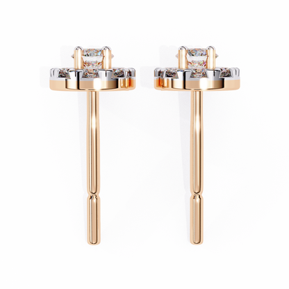 lab grown diamond | moissanite Jewellery Enchanted Forest Lab Grown OR Moissanite Halo Earrings by Rabbito Jewels