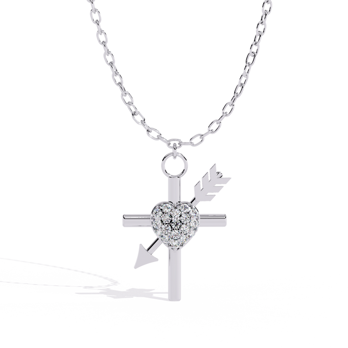 lab grown diamond | moissanite Jewellery Cupid Arrow Lab Grown Diamond OR Moissanite Pendant Silver by Rabbito Jewels