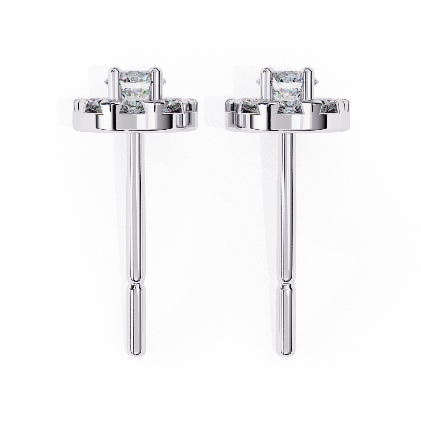 lab grown diamond | moissanite Jewellery Enchanted Forest Lab Grown OR Moissanite Halo Earrings by Rabbito Jewels