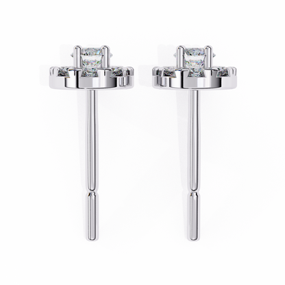 lab grown diamond | moissanite Jewellery Enchanted Forest Lab Grown OR Moissanite Halo Earrings by Rabbito Jewels