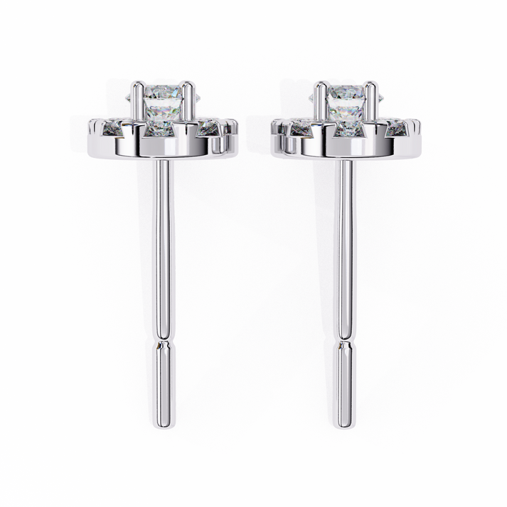 lab grown diamond | moissanite Jewellery Enchanted Forest Lab Grown OR Moissanite Halo Earrings by Rabbito Jewels