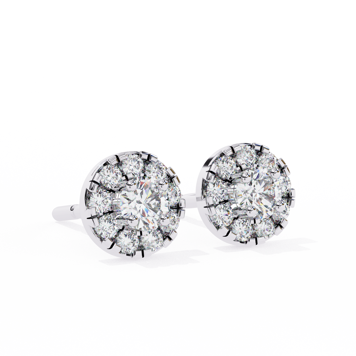 lab grown diamond | moissanite Jewellery Enchanted Forest Lab Grown OR Moissanite Halo Earrings by Rabbito Jewels