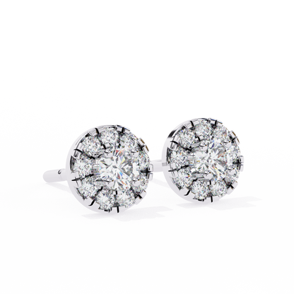 lab grown diamond | moissanite Jewellery Enchanted Forest Lab Grown OR Moissanite Halo Earrings by Rabbito Jewels