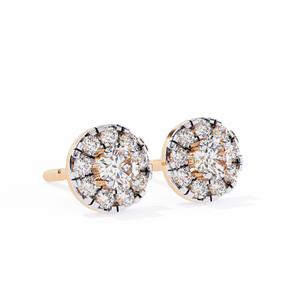 lab grown diamond | moissanite Jewellery Enchanted Forest Lab Grown OR Moissanite Halo Earrings by Rabbito Jewels