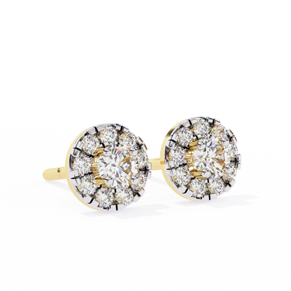 lab grown diamond | moissanite Jewellery Enchanted Forest Lab Grown OR Moissanite Halo Earrings by Rabbito Jewels