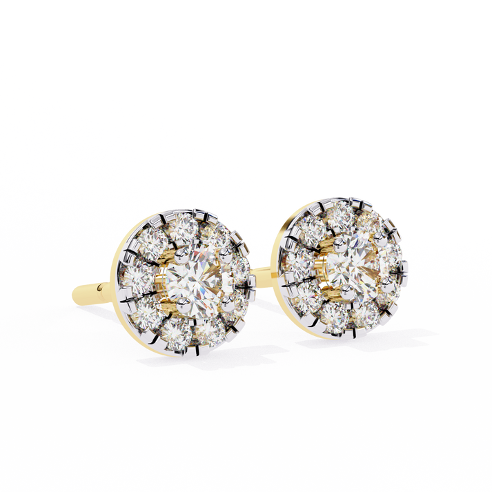 lab grown diamond | moissanite Jewellery Enchanted Forest Lab Grown OR Moissanite Halo Earrings by Rabbito Jewels