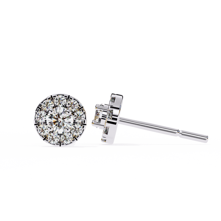 lab grown diamond | moissanite Jewellery Enchanted Forest Lab Grown OR Moissanite Halo Earrings by Rabbito Jewels