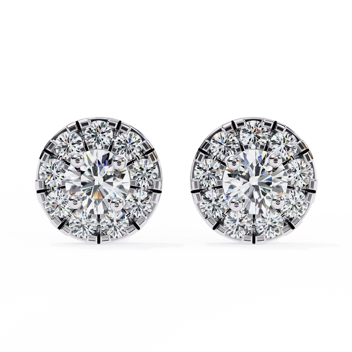 lab grown diamond | moissanite Jewellery Enchanted Forest Lab Grown OR Moissanite Halo Earrings by Rabbito Jewels
