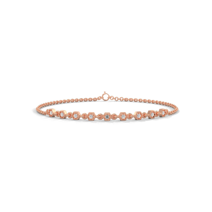 lab grown diamond | moissanite Jewellery Opal Cop Lab Grown Diamond OR Moissanite Bracelet Rose Gold 18K by Rabbito Jewels