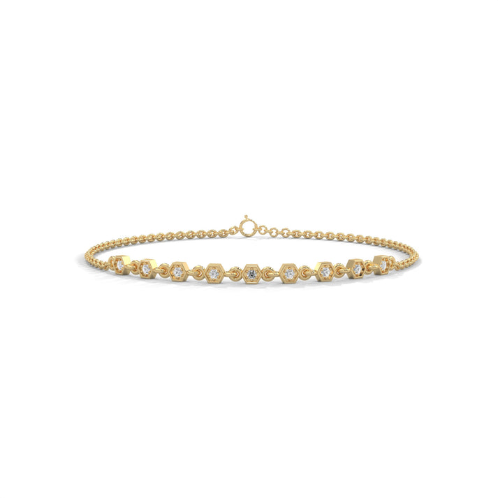 lab grown diamond | moissanite Jewellery Opal Cop Lab Grown Diamond OR Moissanite Bracelet Yellow Gold 18K by Rabbito Jewels