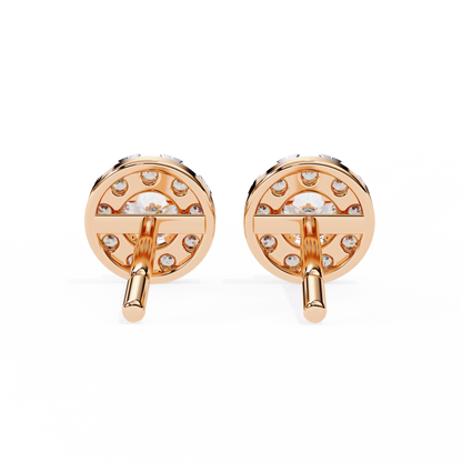 lab grown diamond | moissanite Jewellery Enchanted Forest Lab Grown OR Moissanite Halo Earrings by Rabbito Jewels
