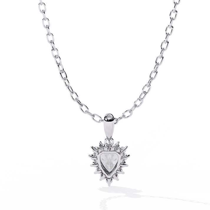 Shine Love Halo Pendant lab grown diamond and moissanite diamond by Rabbito Jewels