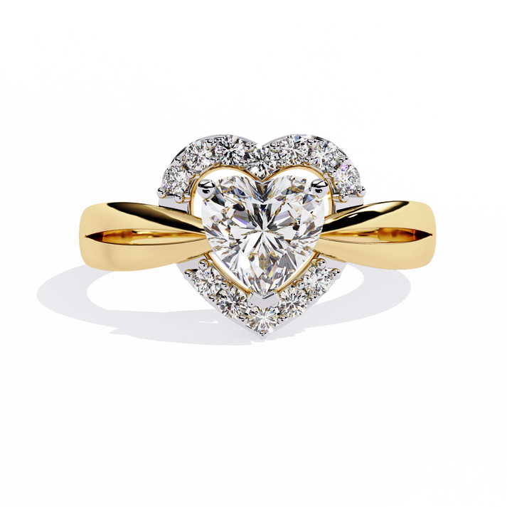 lab grown diamond | moissanite Jewellery Berafia Heart Lab Grown Diamond OR Moissanite Ring Yellow Gold 18K by Rabbito Jewels