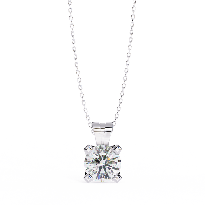 lab grown diamond | moissanite Jewellery Inddus 2.18CT Round Lab Grown Diamond OR Moissanite Pendant White Gold 14K by Rabbito Jewels