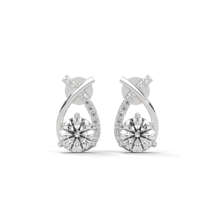 lab grown diamond | moissanite Jewellery Cross Stud Lab Grown Diamond OR Moissanite Earrings Silver by Rabbito Jewels