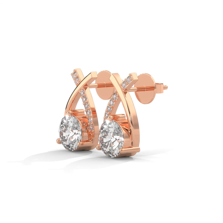 lab grown diamond | moissanite Jewellery Cross Stud Lab Grown Diamond OR Moissanite Earrings by Rabbito Jewels