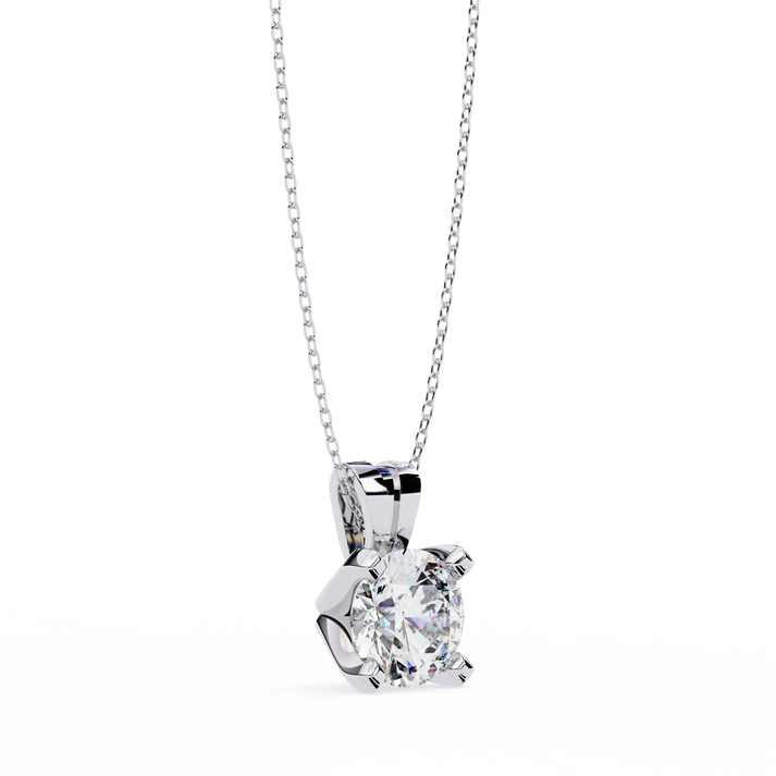 lab grown diamond | moissanite Jewellery Inddus 2.18CT Round Lab Grown Diamond OR Moissanite Pendant by Rabbito Jewels
